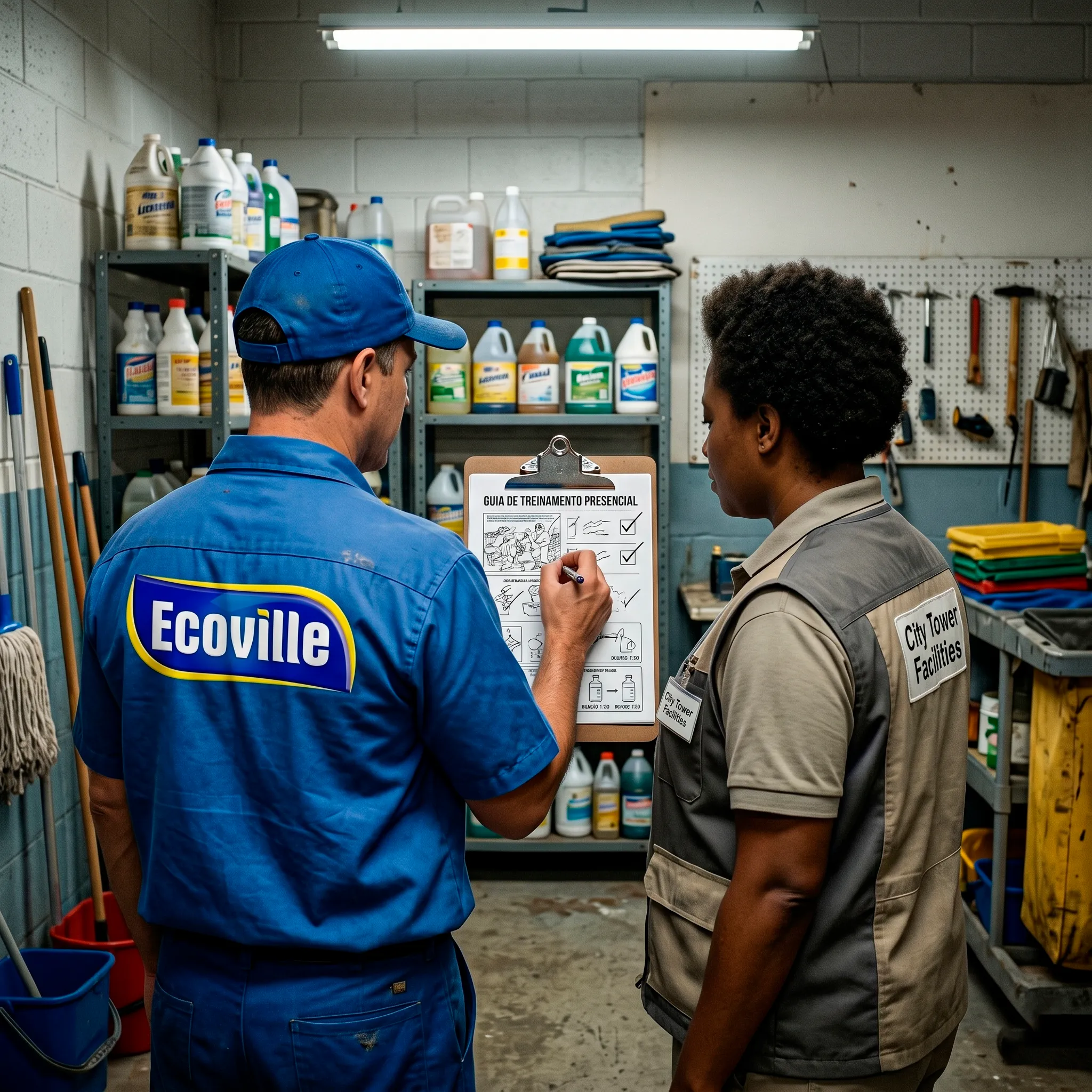 Equipe Ecoville em atendimento consultivo a empresa cliente em Porto Alegre